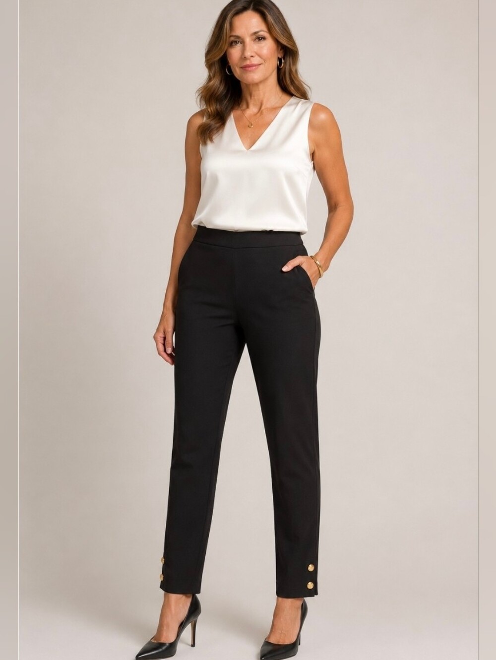 Counterparts Midrise Pull On Black Pant Sz M